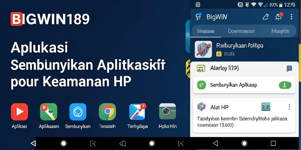 Antarmuka pengguna BIGWIN189 untuk menyembunyikan aplikasi.