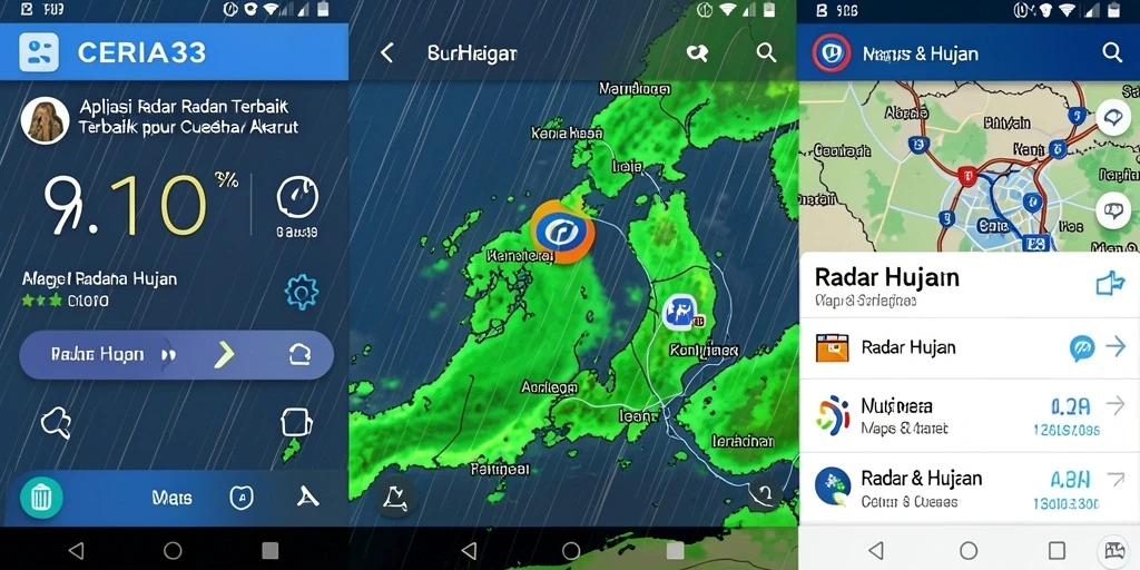 Tampilan intuitif dari aplikasi Radar Hujan CERIA33 yang memudahkan monitoring cuaca.