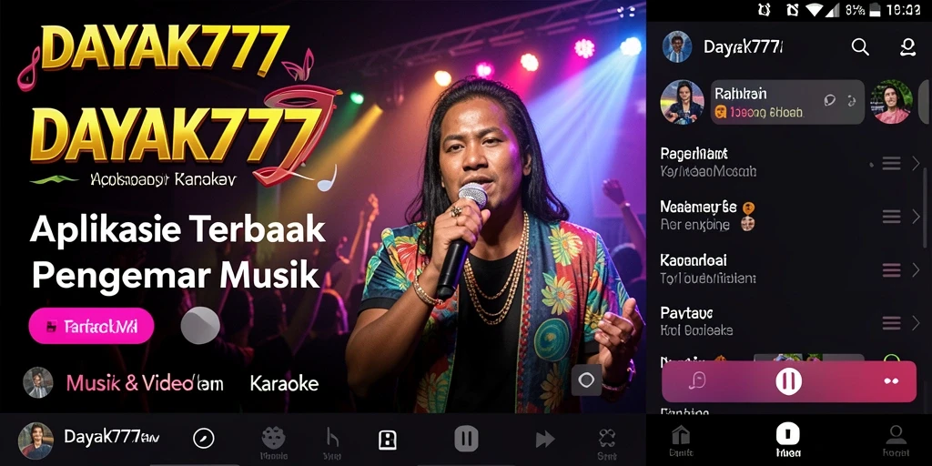 Tampilan antarmuka DAYAK777 yang menyenangkan untuk karaoke.