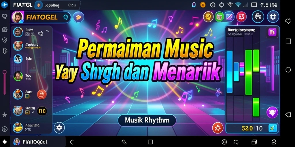 Antarmuka menarik dari permainan Musik Rhythm FIATOGEL.