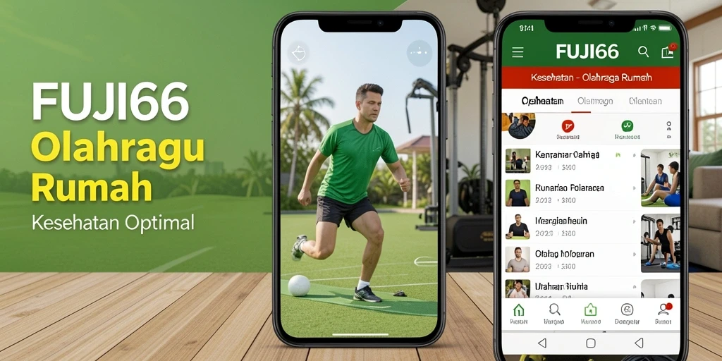 Tampilan antarmuka aplikasi FUJI66 yang mudah dipahami dengan berbagai pilihan latihan.