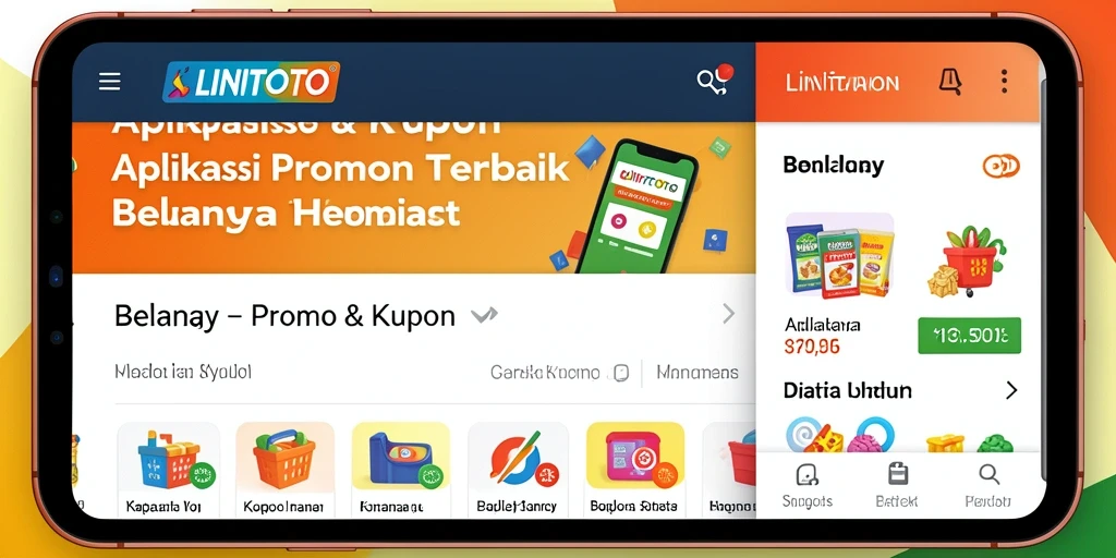 Tampilan antarmuka intuitif aplikasi LINITOTO untuk promo & kupon.