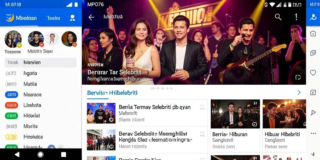 Tampilan antarmuka MPO76 yang menarik dan informatif untuk berita selebriti.