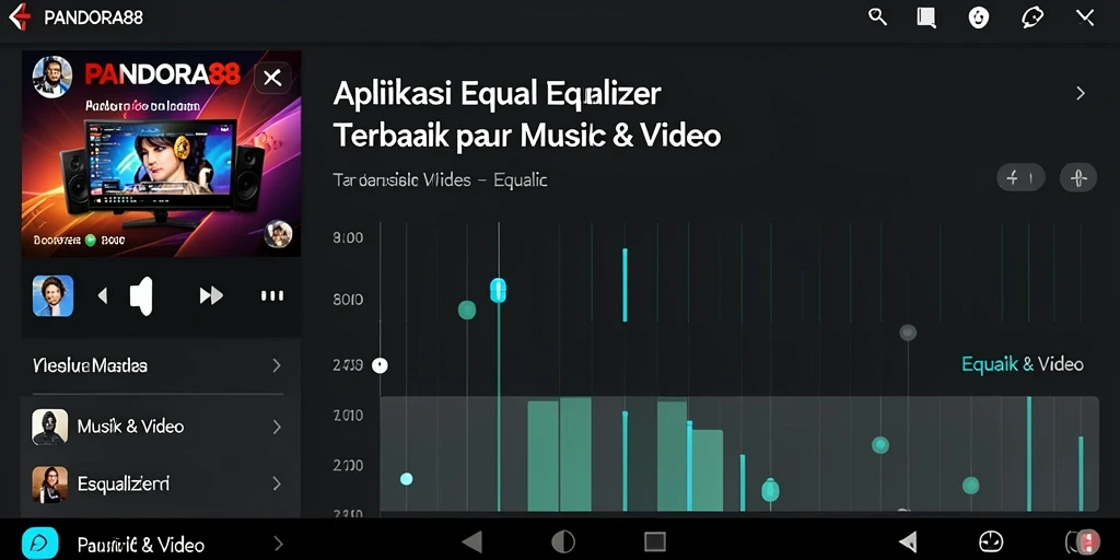 Screenshot PANDORA88 menampilkan antarmuka Equalizer yang intuitif dan stylish.