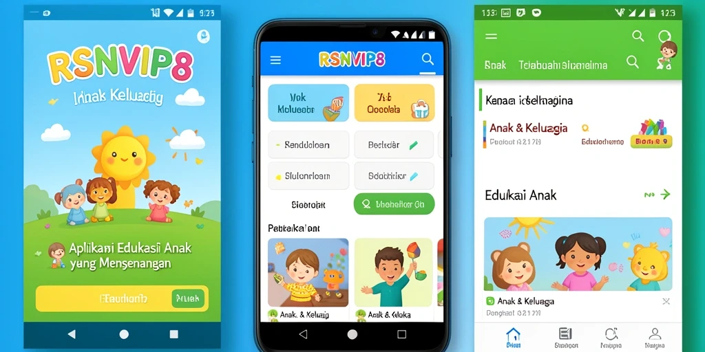 Tampilan antarmuka aplikasi RSNVIP8 yang menarik dan ramah anak.