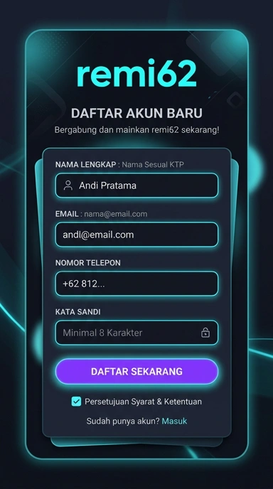 Panduan Buat Akun Baru Remi62 untuk Pengguna Android