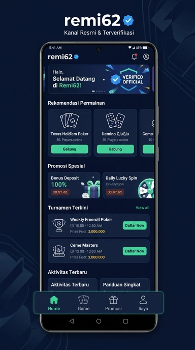 Halaman Resmi remi62 untuk Pengguna Android